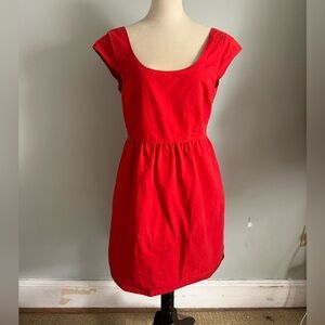 American Eagle Red Dress size 10 bow open back zipper entry